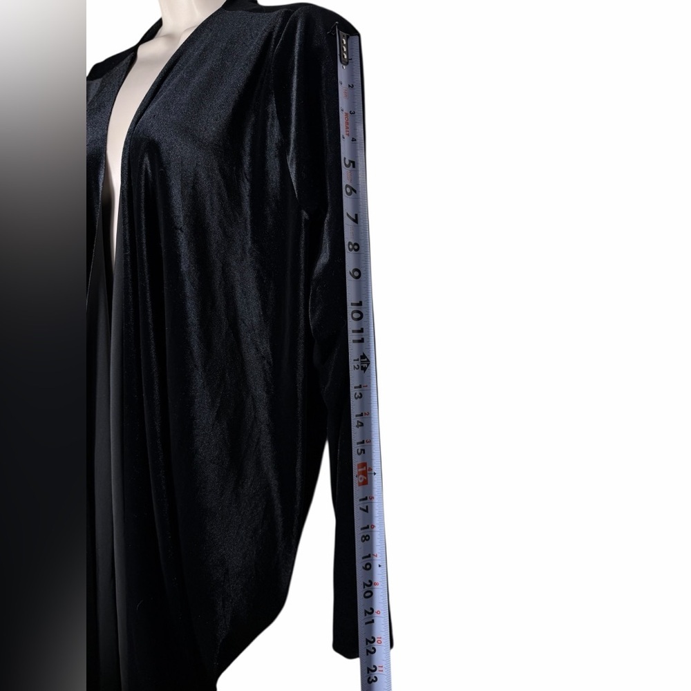 Norma Kamali Drape Back Cardigan in Black Velvet Large NEW - Picture 9 of 12